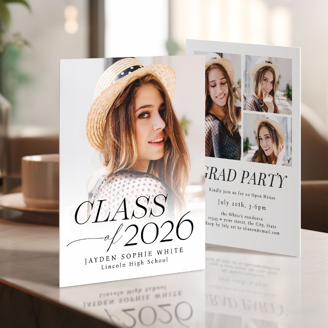 Invitación Modern Elegance Class of 2026 Photo Graduation (Modern Elegance Class of 2026 Photo Graduation Invitation)