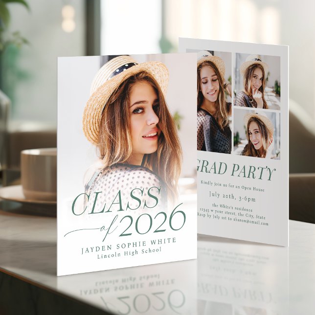 Invitación Modern Elegance Class of 2026 Photo Graduation (Modern Elegance Class of 2026 Photo Graduation Invitation)