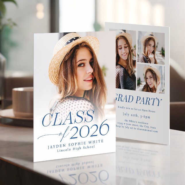 Invitación Modern Elegance Class of 2026 Photo Graduation (Modern Elegance Class of 2026 Photo Graduation Invitation)