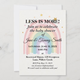 Invitación Modern Elegance Minimalist Rainbow Baby Shower