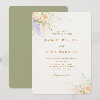 Invitación Modern Elegant Boho Wildflower Wedding