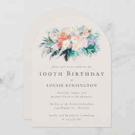 Invitación Modern Elegant Flowers Bouquet 100 cumpleaños