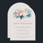 Invitación Modern Elegant Flowers Bouquet 40º cumpleaños<br><div class="desc">Celebra un hito en estilo con nuestras Flores Modernas y Elegantes Invitaciones Bouquet a los 40 Años! Con un bonito ramo de flores ilustrado que combina el diseño moderno con la elegancia atemporal, esta invitación marca el tono para una celebración verdaderamente sofisticada. Con una plantilla de texto completamente personalizable, es...</div>