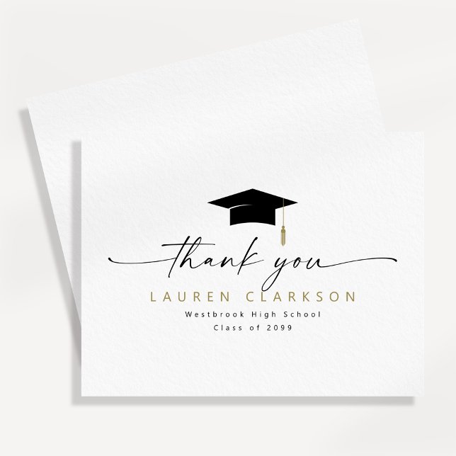 Invitación Modern Elegant Graduation Thank You Note Card (Subido por el creador)