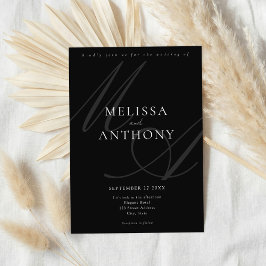 Invitación Modern Elegant Minimalist Black and White Wedding