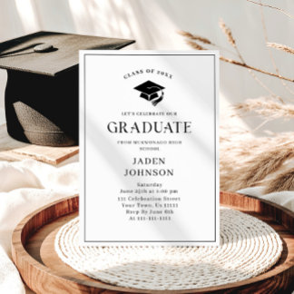 Invitación Modern Elegant Minimalist Graduation Party