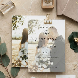 Invitación Modern Elegant Photo Engagement