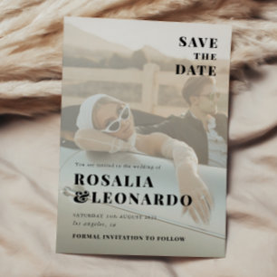 Invitación Modern Elegant Photo Wedding excepto la fecha