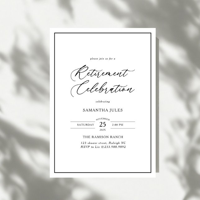 Invitación Modern Elegant Script Retirement Celebration (Subido por el creador)