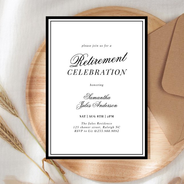 Invitación Modern Elegant Script Retirement Celebration (Subido por el creador)