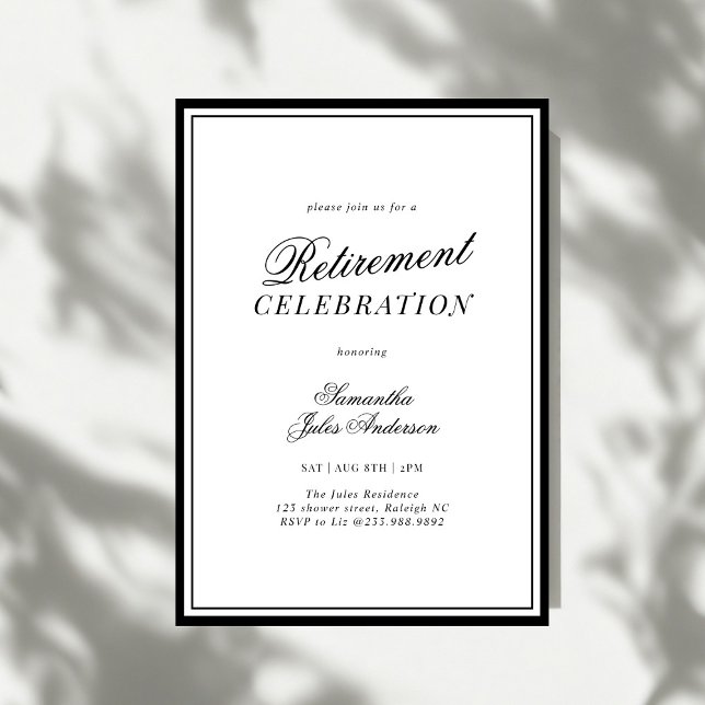 Invitación Modern Elegant Script Retirement Celebration (Subido por el creador)