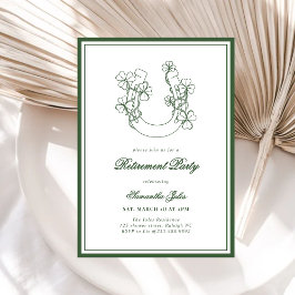 Invitación Modern Elegant Shamrock Horseshoe Retirement Party