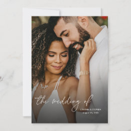 Invitación Modern Elegant Simple Vertical Photo Wedding