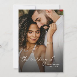 Invitación Modern Elegant Simple Vertical Photo Wedding