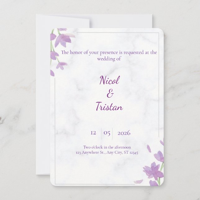 Invitación Modern Elegant Wedding Invitation (Anverso)