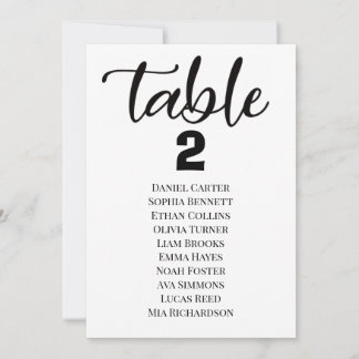 Invitación Modern Elegant Wedding Table Numbers Seating Chart