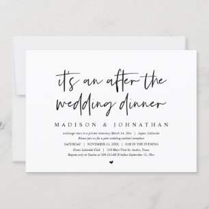 Invitación Modern Elopement, después de la cena boda