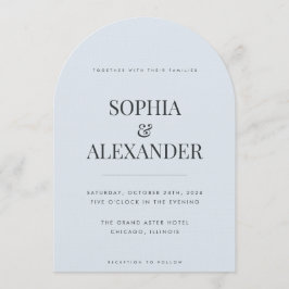 Invitación Modern Emerald Green & Ice Blue Arch