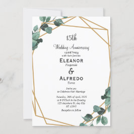Invitación Modern Emerald Greenery Wedding Anniversary 
