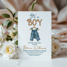 Modern Es un niño Denim Blue Jean Baby Shower