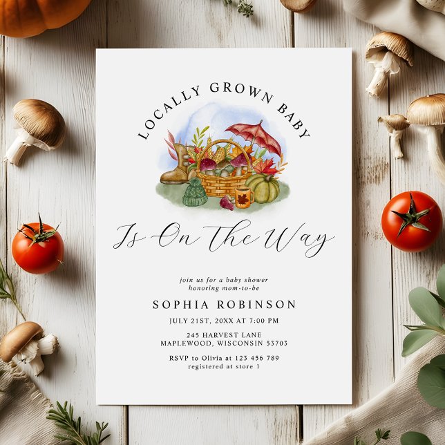 Invitación Modern Farmers Locally Grown Baby Shower (Subido por el creador)