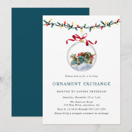 Invitación Modern Festive Christmas Ornament Exchange Party