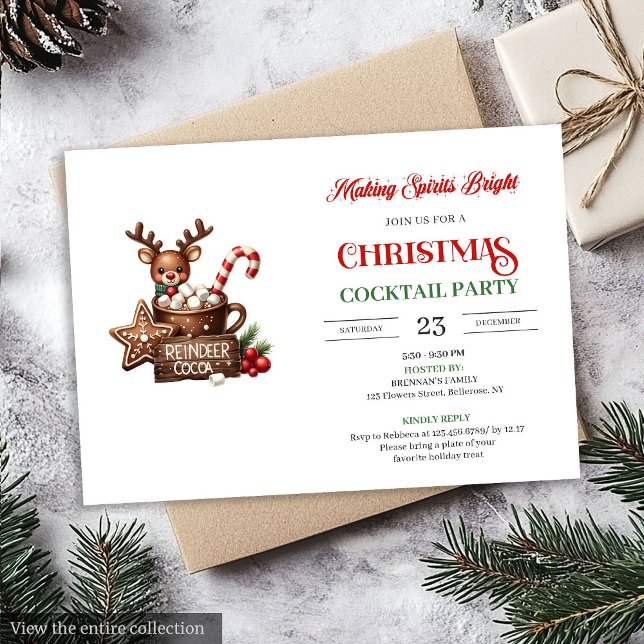 Invitación Modern Festive Cocktails Party stylish invitation (Modern Festive Cocktails Party stylish invitation)