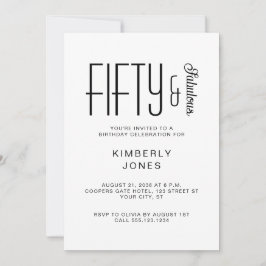 Invitación Modern Fifty And Fabulous Bold 50th Birthday Party