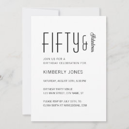 Invitación Modern Fifty And Fabulous Bold 50th Birthday Party