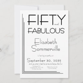 Invitación Modern Fifty and Fabulous Bold 50th Birthday Party