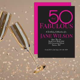 Invitación Modern Fifty and Fabulous Bold 50th Birthday Party