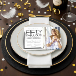 Invitación Modern Fifty & Fabulous Photo 50th Birthday Party