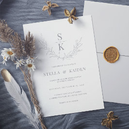 Invitación Modern Foliage Leaf Sketch Drawing Elegant Wedding