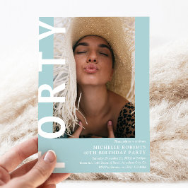Invitación Modern FORTY Photo 40th Birthday Party Invitation