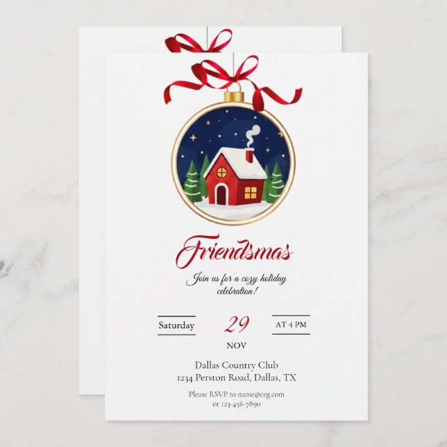 Invitación Modern Friendsmas Holiday Party Invitation (Anverso / Reverso)
