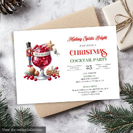 Invitación Modern fun Christmas cocktails party invitation