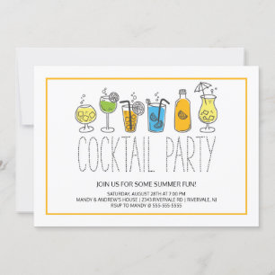 Invitación Modern Fun Cocktail Fiesta