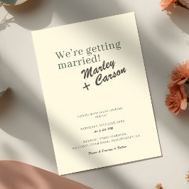 Invitación Modern Funky Minimalist Pastel Ivory Wedding