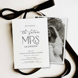 Invitación Modern Future Mrs Bridal Shower Photo Invitation