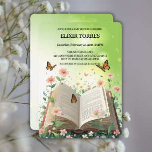Invitación Modern Garden Storybook Floral Baby Shower