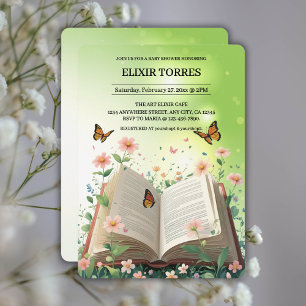Invitación Modern Garden Storybook Floral Baby Shower