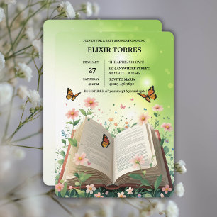 Invitación Modern Garden Storybook Floral Baby Shower