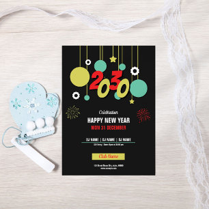 Invitación Modern Geometric 2030 Fiesta de Nochevieja de Año 