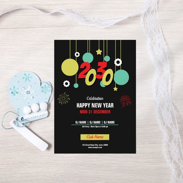 Invitación Modern Geometric 2030 Fiesta de Nochevieja de Año  (Subido por el creador)