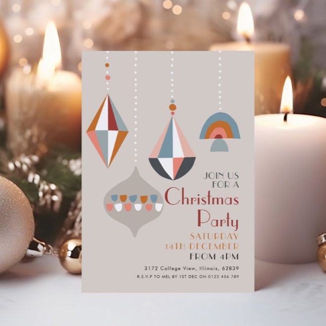 Invitación Modern Geometric Christmas Party  (Subido por el creador)
