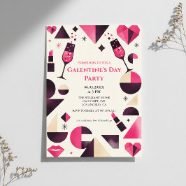 Invitación Modern Geometric Galentine's Invitation