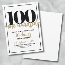 Modern Gold Calligraphy 100 cumpleaños