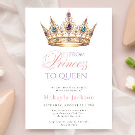 Invitación Modern Gold Crown Elegant Bridal Shower Invitation