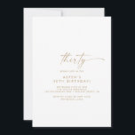 Invitación Modern Gold Script 30th Birthday Party Invitation<br><div class="desc">Esta moderna invitación a la fiesta de cumpleaños número 30 es perfecta para una fiesta de cumpleaños minimalista. El sencillo diseño en color amarillo dorado presenta una tipografía de letras industriales única con un estilo boho moderno. Personalizable de cualquier color. Mantenga el diseño minimalista y elegante, tal como está, o...</div>