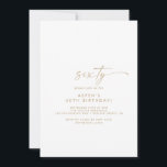 Invitación Modern Gold Script 60th Birthday Party Invitation<br><div class="desc">Esta moderna invitación a la fiesta de cumpleaños número 60 es perfecta para una fiesta de cumpleaños minimalista. El sencillo diseño en color amarillo dorado presenta una tipografía de letras industriales única con un estilo boho moderno. Personalizable de cualquier color. Mantenga el diseño minimalista y elegante, tal como está, o...</div>